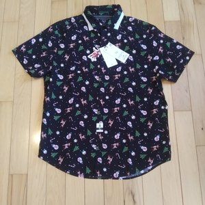 NEW Denim  Flower Christmas theme shirt boys L